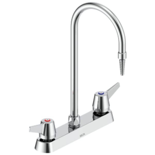 Delta Commercial W67 Two Handle 8" Deck-mount Laboratory Mixing Faucet Chrome