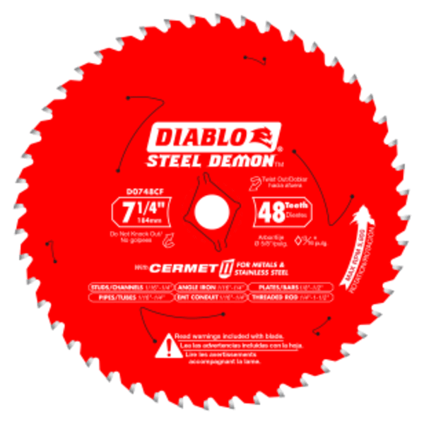 7-1/4" x 48 Tooth Steel Demon™ Cermet II Saw Blade for Metals and Stainless Steel