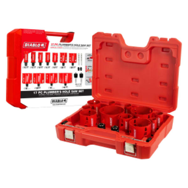 17 pc Bi-Metal Hole Saw Set for Plumbers