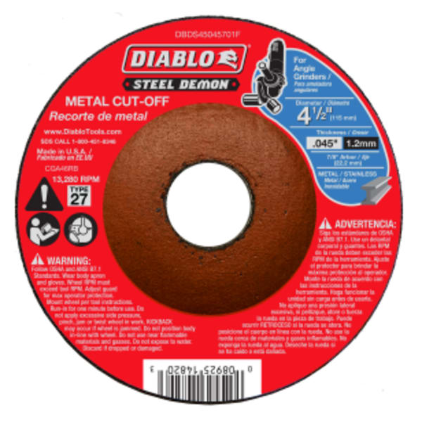 4-1/2" Type 27 Steel Demon™ Metal Cut-Off Disc