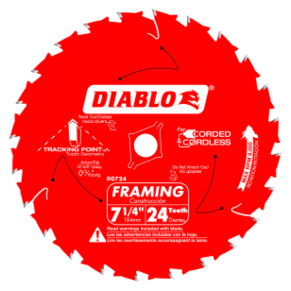 7-1/4" x 24 Tooth Framing Saw Blade