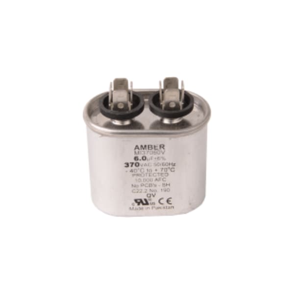 Motor run capacitor, 370V, oval, 6µF