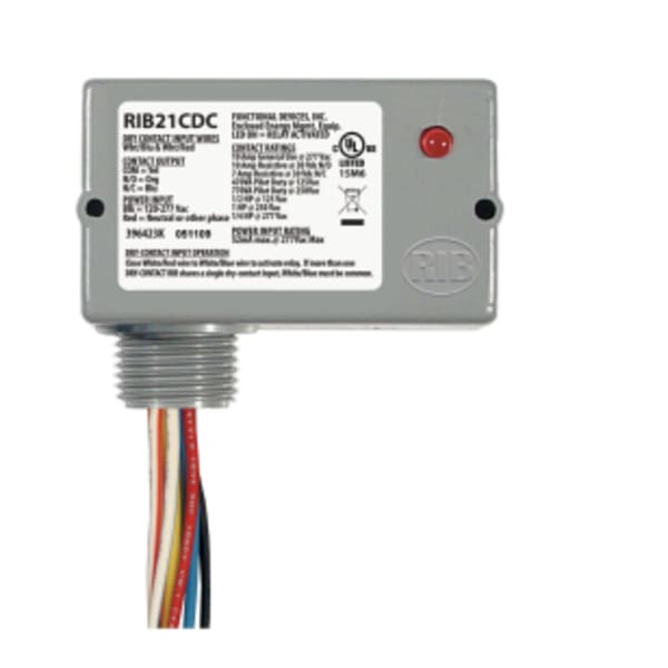 Dry Contact Relay, 10 Amp SPDT, Class 2 Dry Contact Input, 120-277 Vac Power Input, NEMA 1 Housing