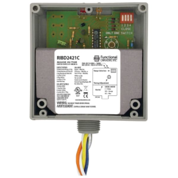 Time Delay Pilot Relay, 10 Amp SPDT, 24 Vac/dc/120-277 Vac Coil, NEMA 1 Housing