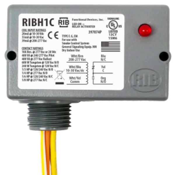 Pilot Relay, 10 Amp SPDT, 10-30 Vac/dc/208-277 Vac Coil, NEMA 1 Housing