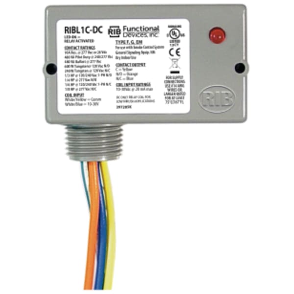 Pilot Relay, 10 Amp SPDT, 10-30 Vdc Limited Inrush Coil, NEMA 1 Housing