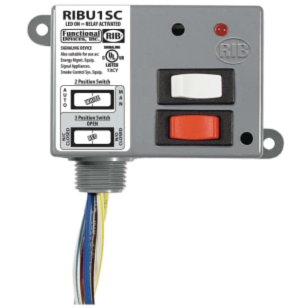 Pilot Relay, 10 Amp SPDT + Override, 10-30 Vac/dc/120 Vac Coil, NEMA 1 Housing