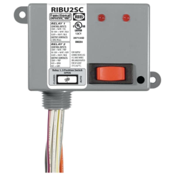 Pilot Relays, 10 Amp SPST-N/O + Override + 1 SPDT, 10-30 Vac/dc/120 Vac Coil, NEMA 1 Housing