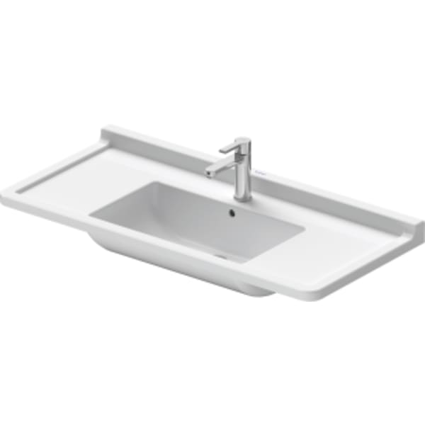 Duravit Starck 3 41 3/8" Rectangular Wall Mounted Sink in White with Single Faucet Hole and with Overflow