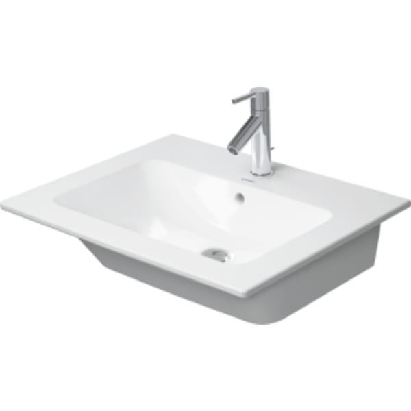 Duravit ME by Starck 24 3/4" Rectangular Wall Mounted Sink in White with Single Faucet Hole and with Overflow