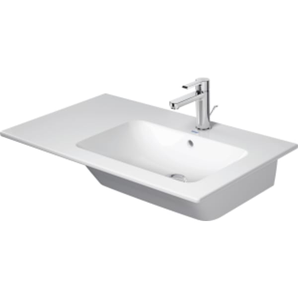 Duravit ME by Starck 32 5/8" Rectangular Wall Mounted Sink in White with Single Faucet Hole and with Overflow