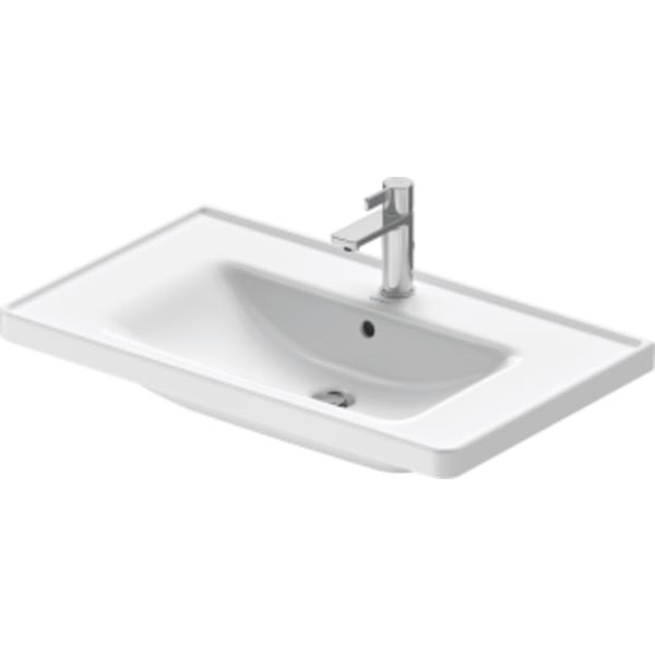 Duravit D-Neo 31 1/2" Rectangular Wall Mounted Sink in White with Single Faucet Hole and with Overflow