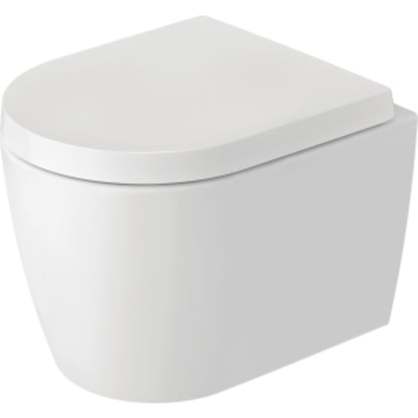 Duravit ME by Starck 1.28/0.8 GPF Dual Flush Rimless Round Wall Mounted Toilet in Satin Matte White with DuraShield - Seat, Actuator, and In-Wall Tank and Carrier Sold Separately