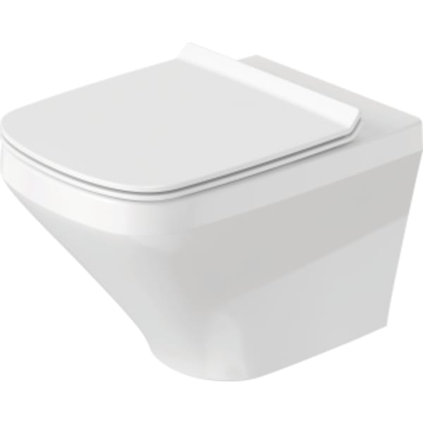 Duravit DuraStyle 1.6/0.8 GPF Dual Flush Rimless ADA Compliant Round Wall Mounted Toilet in White with HygieneGlaze - Seat, Actuator, and In-Wall Tank and Carrier Sold Separately