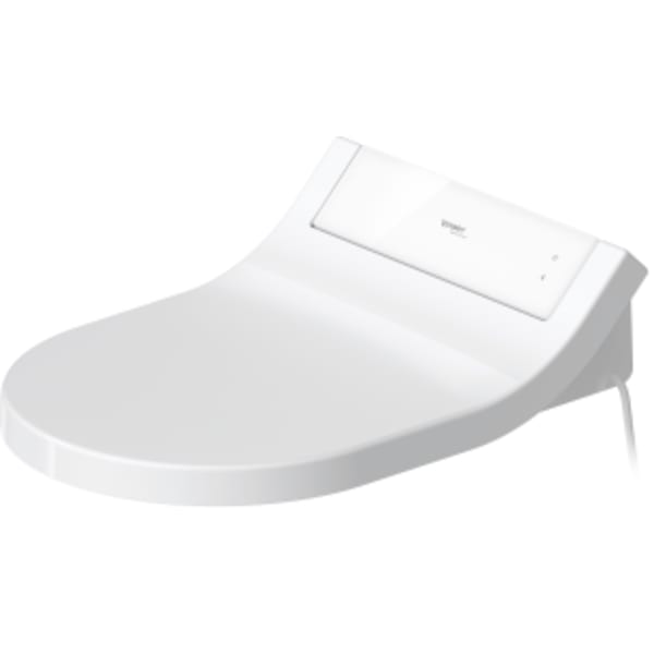 Duravit SensoWash Classic Elongated Bidet Toilet Seat in White, with Remote & App Control, Exposed Connections