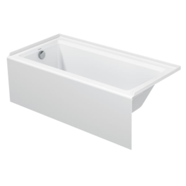 Duravit Architec 60" x 30" Rectangular Alcove Bathtub in White Acrylic with Left Drain, Above Floor Rough, Drain Sold Separately, Pack of 8