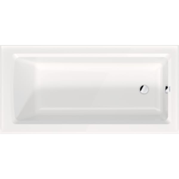 Duravit Architec 60" x 30" Rectangular Alcove Bathtub in White Acrylic with Right Drain, Above Floor Rough, Drain Sold Separately, ADA Compliant