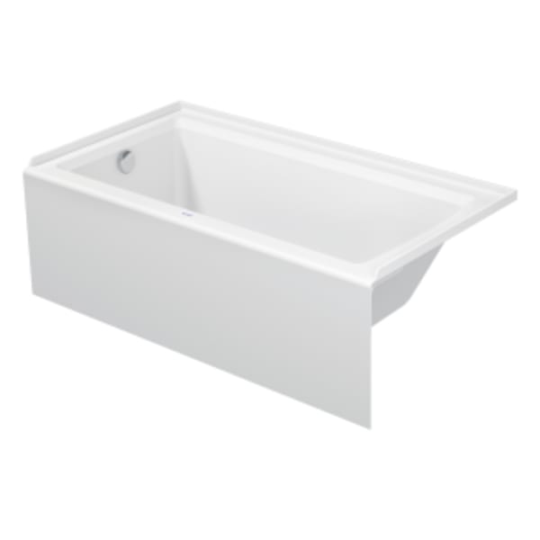 Duravit Architec 60" x 32" Rectangular Alcove Bathtub in White Acrylic with Left Drain, Above Floor Rough, Drain Sold Separately, ADA Compliant, Pack of 8
