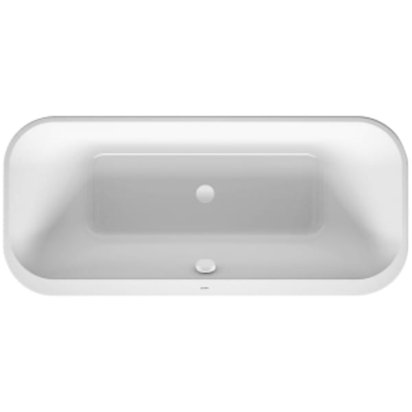 Duravit Happy D.2 70 7/8" x 31 1/2" Rectangular Freestanding Bathtub in White Acrylic with Center Drain, Drain Included