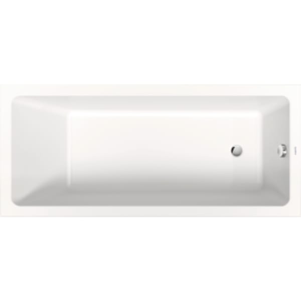 Duravit No.1 60" x 30" Rectangular Drop In Bathtub in White Acrylic with Reversible Drain, Drain Sold Separately