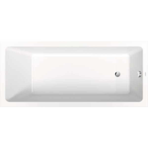 Duravit No.1 66" x 36" Rectangular Drop In Bathtub in White Acrylic with Reversible Drain, Drain Sold Separately