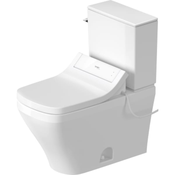 Duravit DuraStyle 1 GPF Single Flush Two Piece Toilet in White with HygieneGlaze, Left Lever Flush - Seat Included
