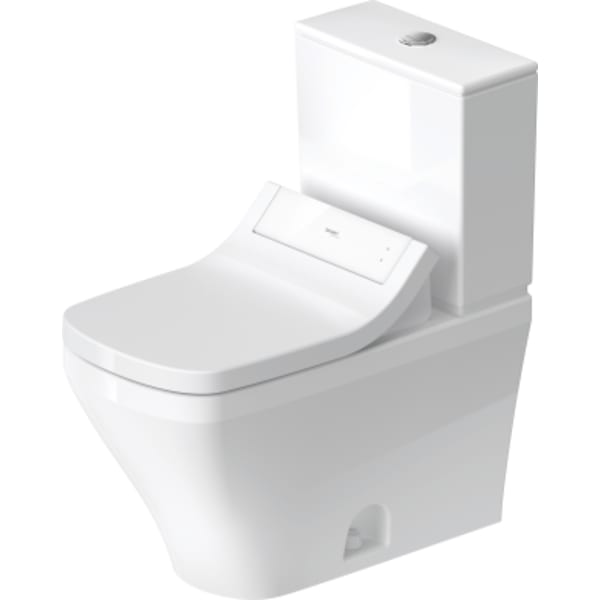 Duravit DuraStyle 1.32/0.92 GPF Dual Flush Elongated Two Piece Toilet in White with HygieneGlaze, Top Push Button Flush - Seat Included