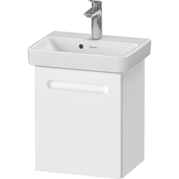 Duravit No.1 15 3/8" Wall Mount One Door Single Vanity Cabinet in Matte White, Sink Sold Separately