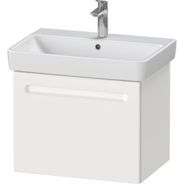 Duravit No.1 23 1/4" Wall Mount One Drawer Single Vanity Cabinet in Matte White, Sink Sold Separately