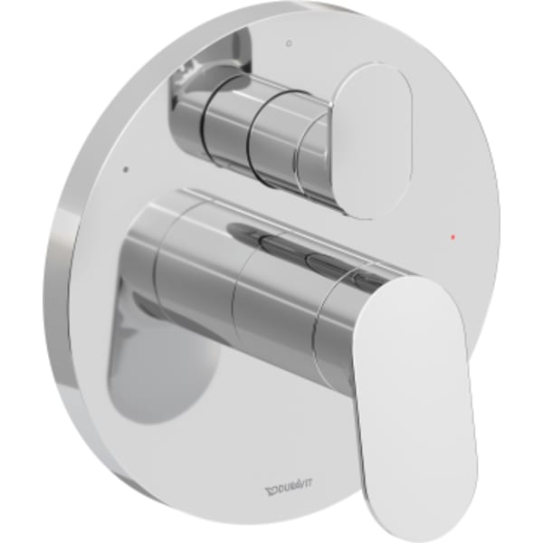 Duravit No.1 Pressure Balance Shower Trim with Diverter in Chrome, Valve Sold Separately