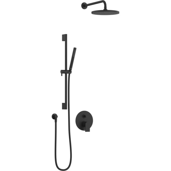 Duravit Tulum by Starck Single Handle Single Function Shower Faucet Kit in Matte Black, Pressure BalanceValve Included