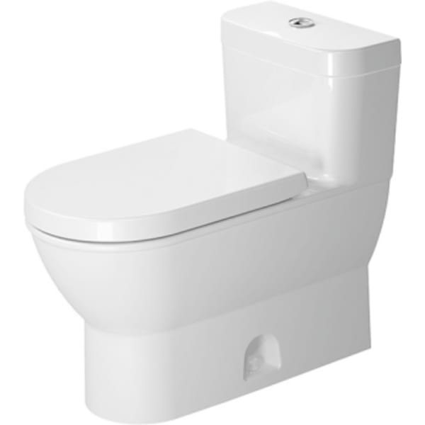Duravit Darling New 1.28 GPF Single Flush Elongated One Piece Toilet in White with HygieneGlaze, Top Push Button Flush - Seat Included