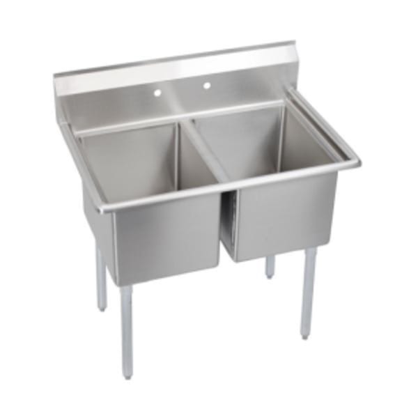 Elkay Dependabilt Stainless Steel 43" x 29-13/16" x 43-3/4" 16 Gauge Two Compartment Sink with Stainless Steel Legs