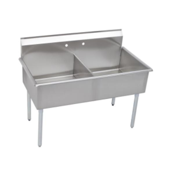 Elkay Dependabilt Stainless Steel 39" x 24-1/2" x 42" 18 Gauge Two Compartment Budget Sink with Stainless Steel Legs