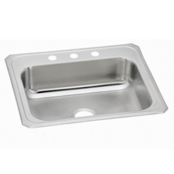 Elkay Celebrity Stainless Steel 25" x 21-1/4" x 6-7/8" 2-Hole Single Bowl Drop-in Sink in Brushed Satin