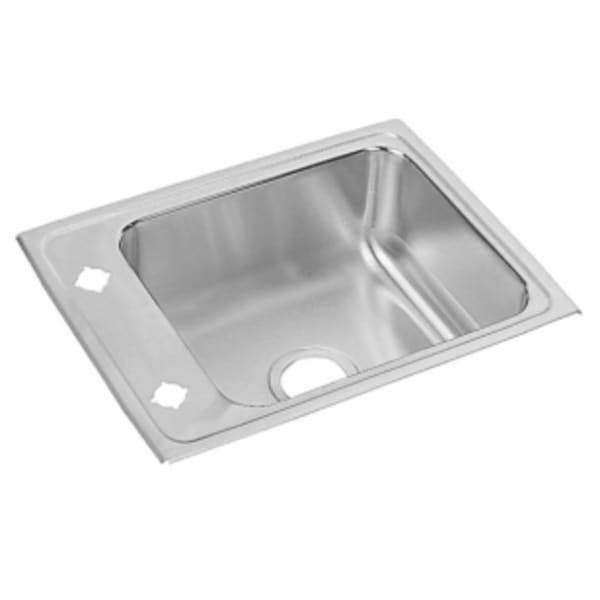 Elkay Lustertone Classic Stainless Steel 22" x 17" x 5-1/2" 1-Hole Single Bowl Drop-in Classroom ADA Sink