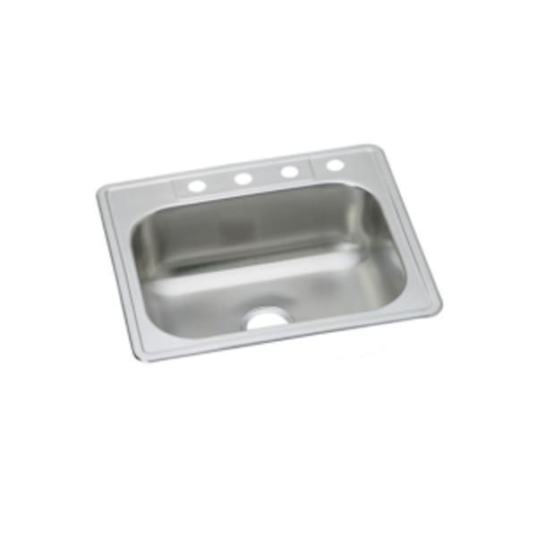 Dayton Stainless Steel 25" x 22" x 8-1/16" 3-Hole Single Bowl Drop-in Sink (10 Pack)