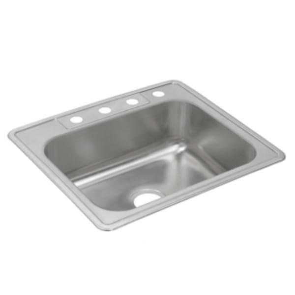 Dayton Stainless Steel 25" x 22" x 8-3/16" MR2-Hole Single Bowl Drop-in Sink
