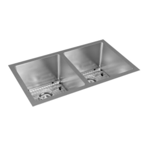 Elkay Crosstown 16 Gauge Stainless Steel 30-3/4" x 18-1/2" x 10" Equal Double Bowl Undermount Sink Kit