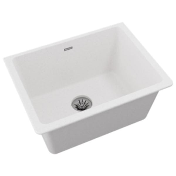 Quartz Classic Perfect Drain Undermount 25 in. Laundry Sink in White Quartz Classic Perfect Drain Undermount 25 in. Laundry Sink in White