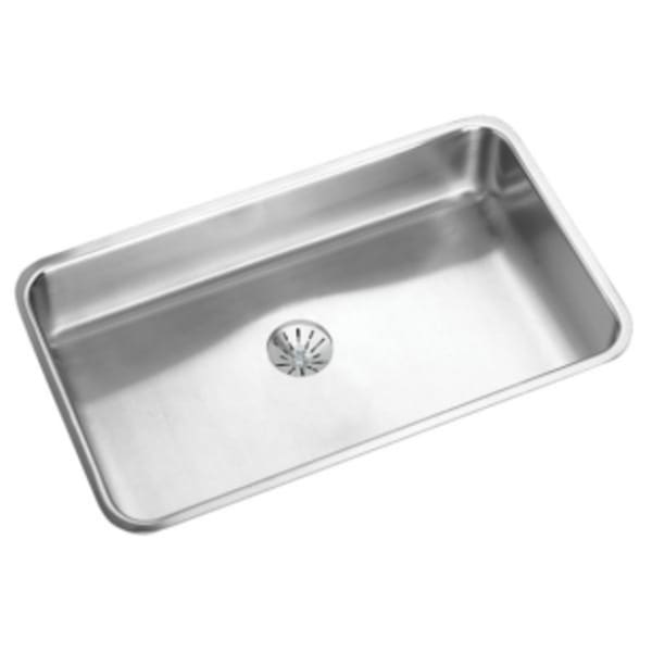 Elkay Lustertone Classic Stainless Steel 30-1/2" x 18-1/2" x 4-7/8" Single Bowl Undermount ADA Sink w/Perfect Drain