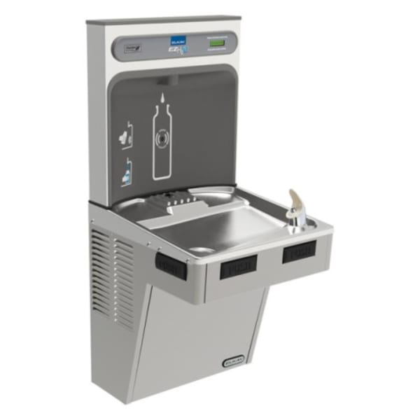 Elkay ezH2O Bottle Filling Station with Mechanically Activated Single ADA Cooler Non-Filtered Non-Refrigerated Light Gray
