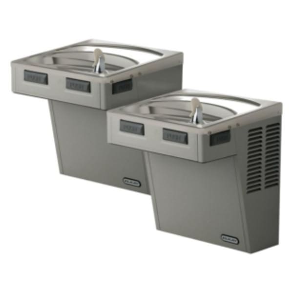 Elkay Wall Mount Mechanical Activation Bi-level ADA Cooler Non-filtered Non-refrigerated Stainless