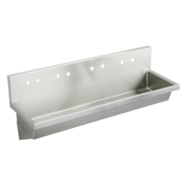 Elkay Stainless Steel 96" x 20" x 8" Wall Hung Multiple Station Hand Wash Sink