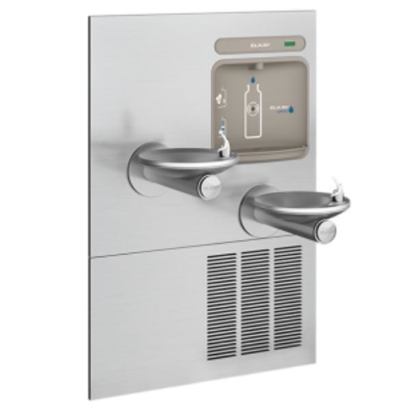 Elkay ezH2O Bottle Filling Station with Bi-Level Integral SwirlFlo Fountain Refrigerated Non-Filtered Refrigerated Stainless