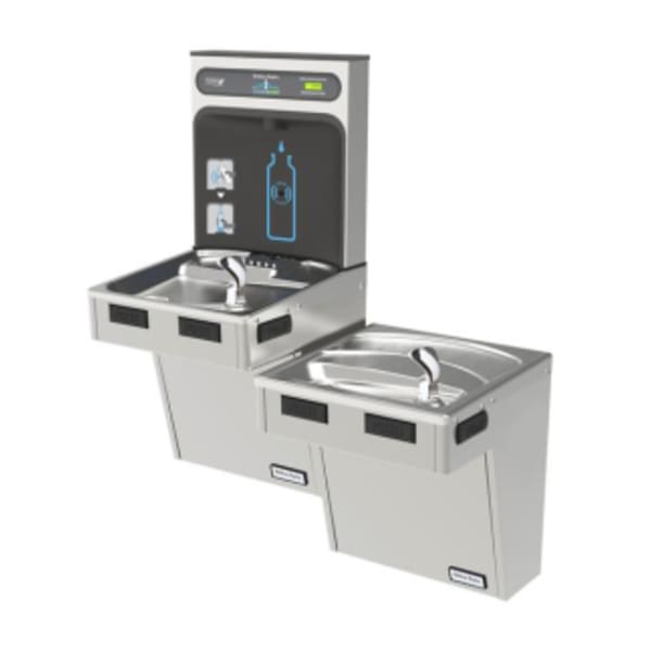 Halsey Taylor HydroBoost Bottle Filling Station & Bi-Level ADA Cooler Non-Filtered Refrigerated Stainless