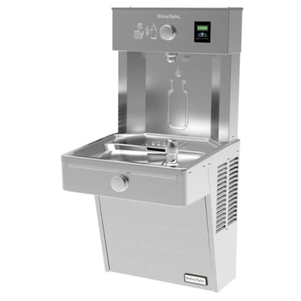 Halsey Taylor HydroBoost Vandal-Resistant Bottle Filling Station & Single ADA Cooler Non-Filtered Refrigerated Stainless