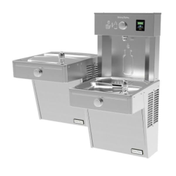 Halsey Taylor HydroBoost Vandal-Resistant Bottle Filling Station & Bi-Level ADA Cooler Filtered Refrigerated Stainless