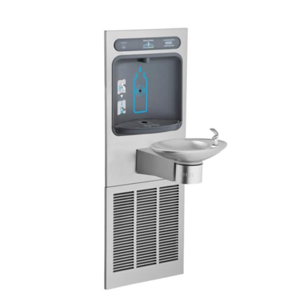 Halsey Taylor HydroBoost Bottle Filling Station & Integral OVL-II Fountain Filtered Refrigerated Stainless