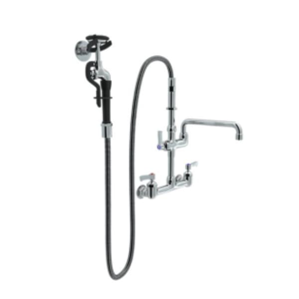 Elkay Chrome 2-Handle Wall-Mount Bar and Prep Handle Commercial Kitchen Faucet Elkay Chrome 2-Handle Wall-Mount Bar and Prep Handle Commercial Kitchen Faucet